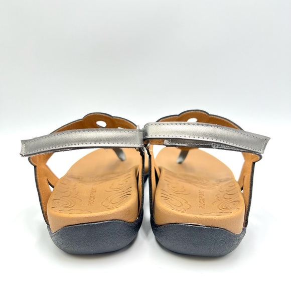 Rockport Women's Ramona T-Strap Pewter Silver Summer Sandals Shoes Size 7 NEW - Picture 7 of 13